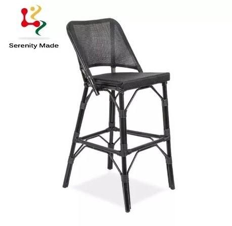 Outdoor Furniture Restaurant French Style High Counter Aluminum Frame Mesh Bar Bistro Stool