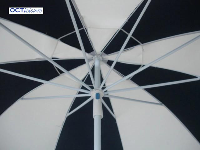 Strong Type Beach Outdoor Parasol with Thick Cover in White and Blue (OCT-BUSTU06)