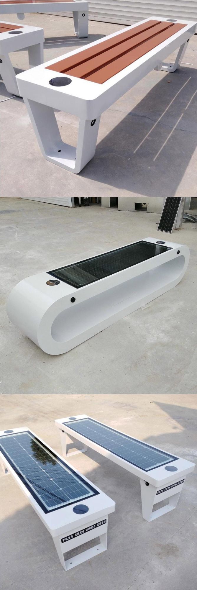 Stainless Steel Outdoor Wooden Park Garden Bench Easy Installation