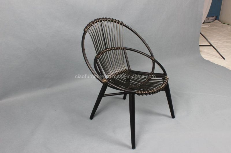 Stackable Leisure Garden Rattan Bistro Dining Armless Chair Outdoor Furniture