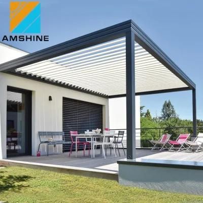 Factory Customized Electric Pergola Roof Pavilion Residential Aluminum Pergolas Motorized Roofing Awnings Pavilion for Outdoor