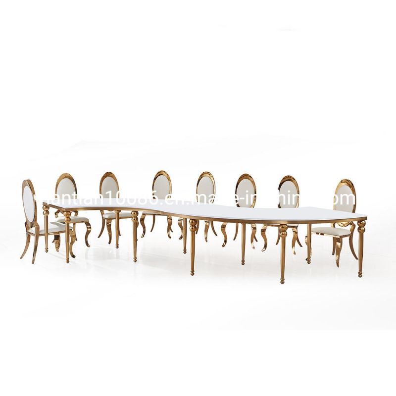 Simple White Folding Wedding Furniture Hotel Banquet Outdoor Metal Table