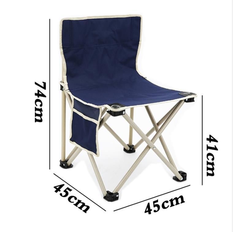 Camping Fishing Chair Ergonomic with Pocket Folding Portable, Outdoor Mountaineering Leisure Camping Quad Folding Chair