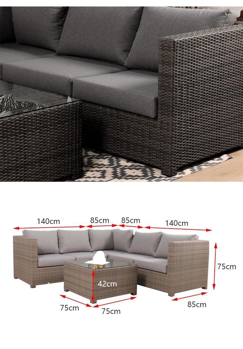 Half Moon Shape Leisure Outdoor Furniture Sectional Rattan Sofa Sets