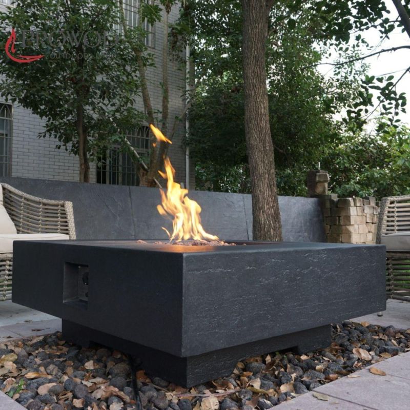 Concrete Outdoor Heater Stainless Steel Burner Fire Log Optional Coffee Table Fire Table Fire Pit
