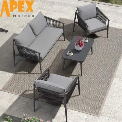 New Design Outdoor Lounge Garden Furniture Set Rope Sofa Wholesale