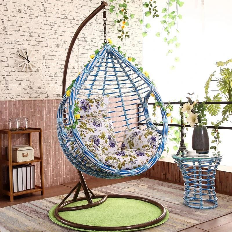 Newest Customized Double Hanging Rattan Outdoor Garden Egg Swing Chair