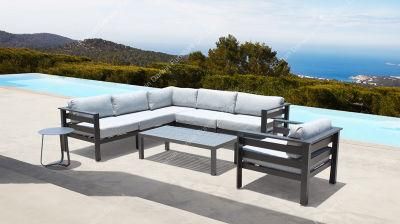 Foshan Factory Garden Furniture Outdoor Aluminum L Shape Sectional Sofa for Home Use