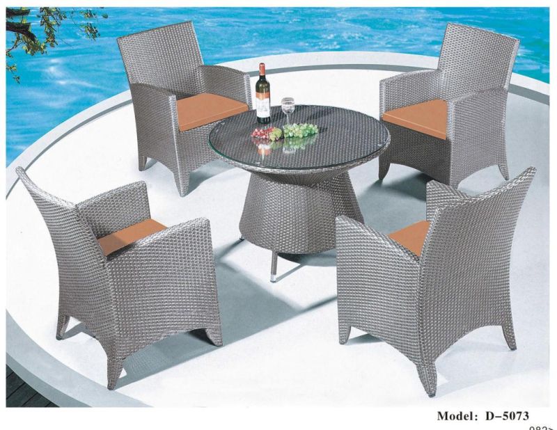 Classic Outdoor Chair Coffee Table Leisure Rattan Garden Set Hot Sale Wicker Beach Hotel Holiday Bar Square Table 4 Chairs Set