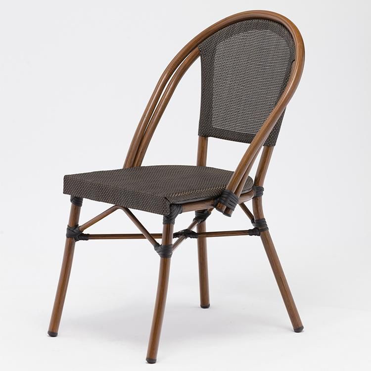 Popular Mesh Black Outdoor Stackable Chairs for Restaurant