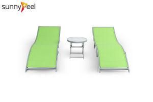 Outdoor Poolside Textilene Foldable Sunbed Chaise Lounger