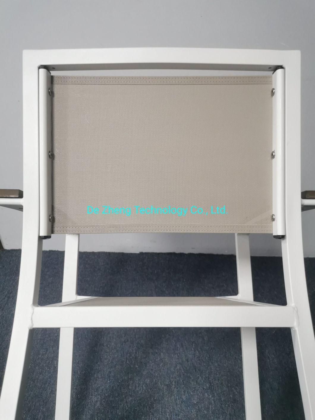 Leisure Anti Rust Restaurant Chair Aluminium Dining Textilene Outdoor Garden Furniture