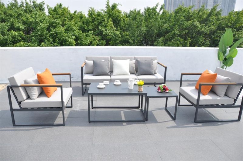 Modern Garden Furniture Sofa Patio Rattan Outdoor Lounge Set Hotel Home Aluminum Leisure Sofa Set