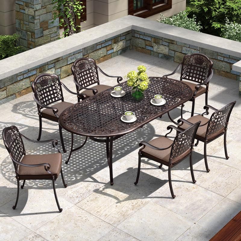 Good Price Die Cast Aluminum Outdoor Furniture Garden Dining Table with 4 Chairs