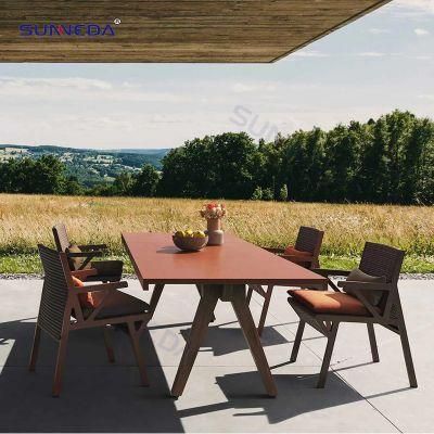 Top Pick Garden Table Set with Aluminum Flat Square Tube Frame