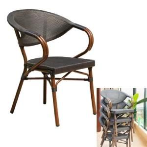 High Quanlity Stackable Metal Frame Restaurant Garden Cafe Dining Chair