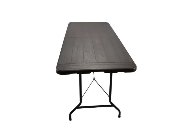 6FT Fold in Half Table with Stitches Lock/Wooden Design PE Rental Table Folding Portable Table