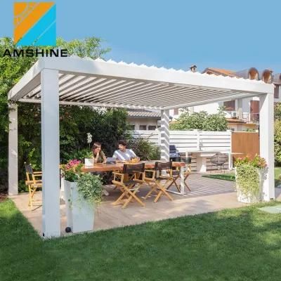 Outdoor Motorized Opening Waterproof Louvre Roof Gazebo 3X3 Aluminium Pergola Garden Furniture