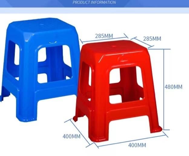 Home Furniture Living Room PP Plastic Stool Stackable Square Colorful Leisure Garden Stool