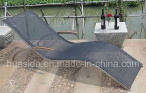 Textilene Lounger with Armrests Made of Stainless Steel Frame