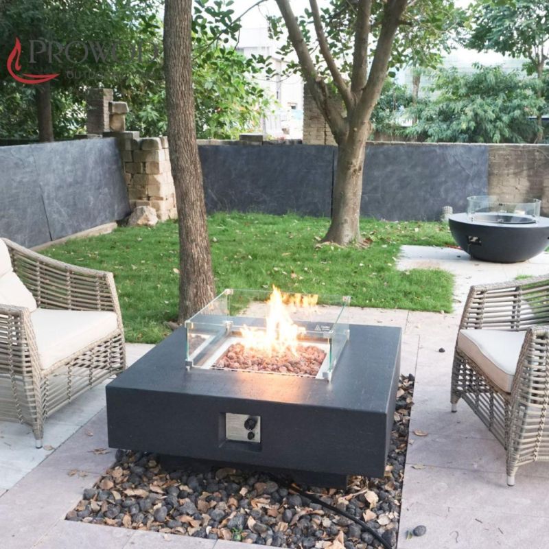 Concrete Outdoor Heater Stainless Steel Burner Fire Log Optional Coffee Table Fire Table Fire Pit