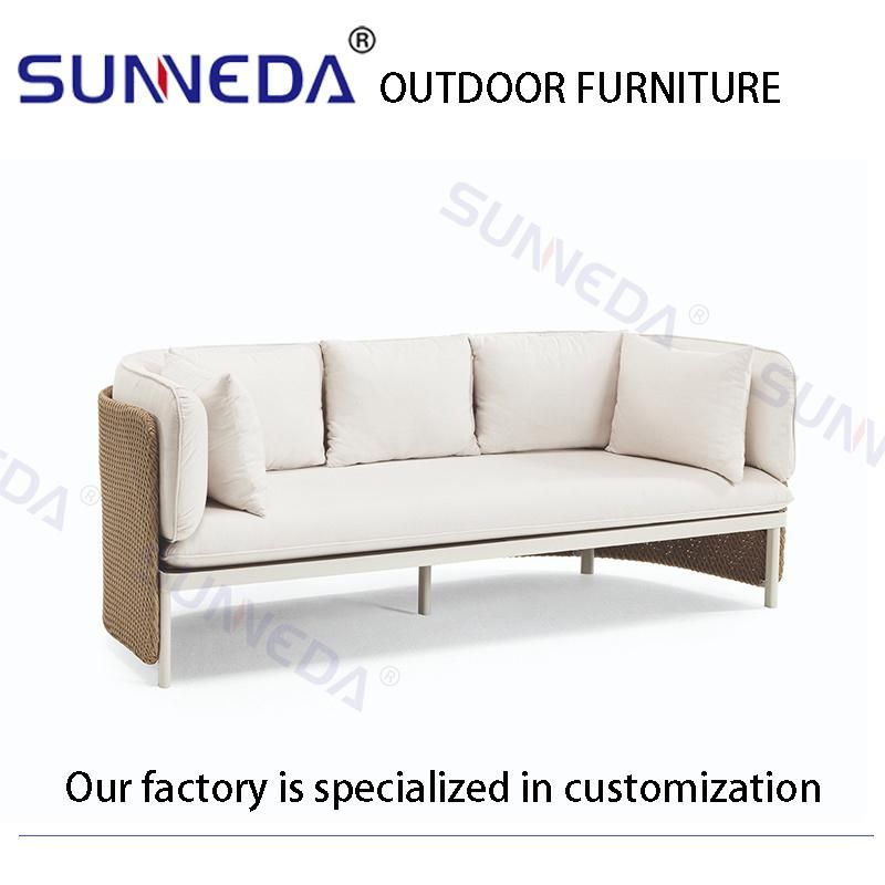 Factory Directly Sell Aluminium Alloy Metal PE Rattan Outdoor Sofa Furniture