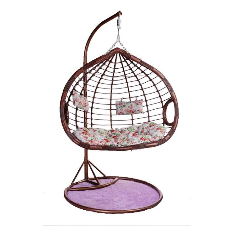 Modern Patio Garden Outdoor Gaming Rattan Metal Egg Swing Chair