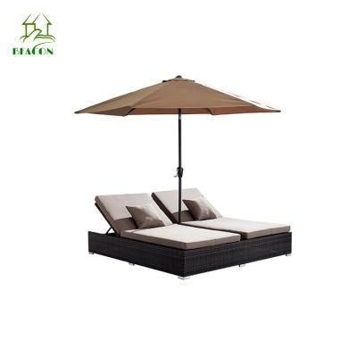 Popular Outdoor Leisure Modern Comfortable Cushion Rattan Chaise Lounge Chair