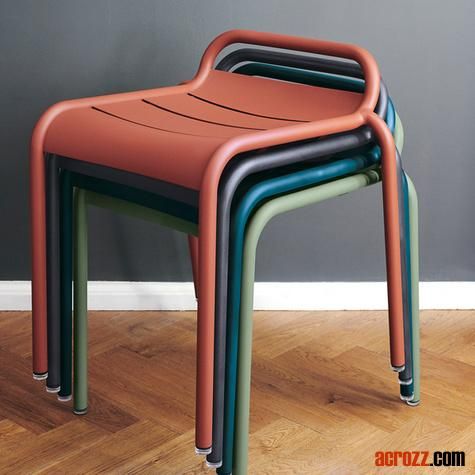 Stackable Outdoor Garden Furniture Stack Aluminum Luxembourg Stool Chair