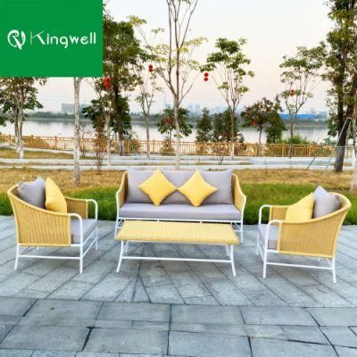 Factory Wholesale Outdoor Garden Sets Furniture Round Rattan Sofa Set with Aluminum Frame for Patio