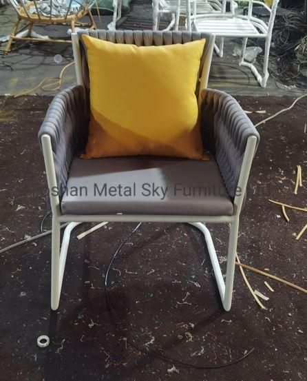 Outdoor Metal Wicker Rope Garden Hotel Restaurant Courtyard Rattan Chair