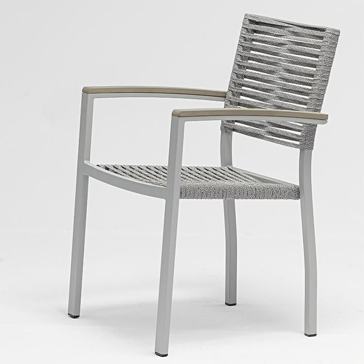 Customized Armrest Plastic Rope Garden Chair Outdoor Modern Style