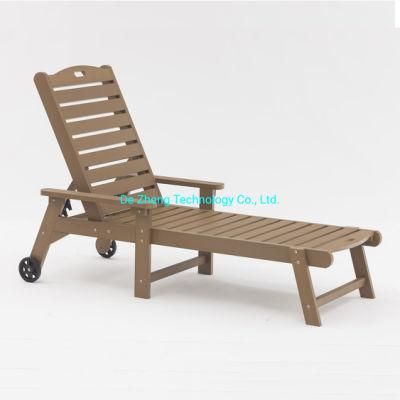 Patio Garden Leisure Teak Wood Home Outdoor Sun Lounger for Pool Beach