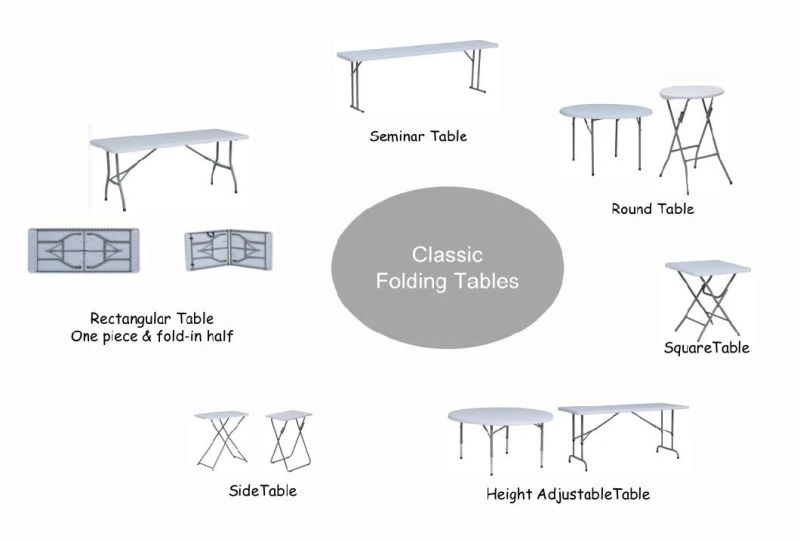 Folding Camping Plastic Picnic Table with Chairs