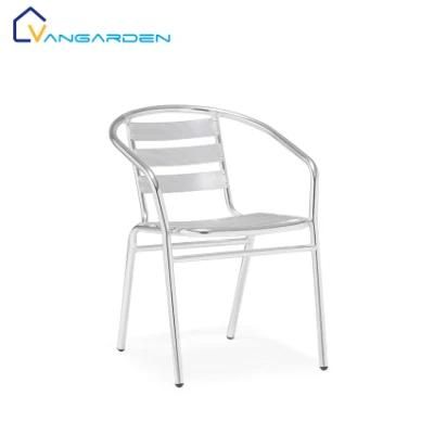 Anodized Shiny Aluminum Stack Outdoor Chair Restaurant