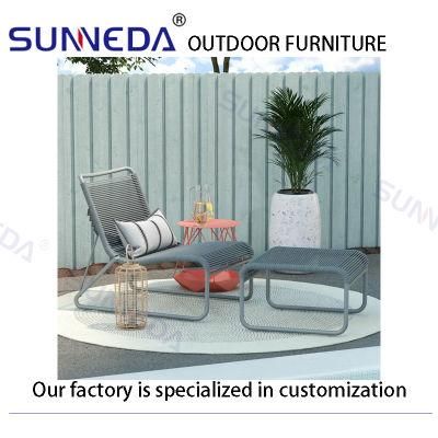 Outdoor Patio Hotel Comfortable Lounge Aluminum Frame Chair Elegant Furniture