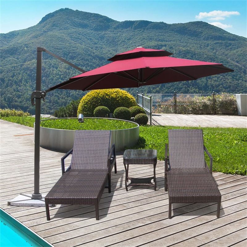 Hotel Outdoor Garden Sets Black Adjustable Chaise Ergonomics Sunbed Furniture Rattan Wicker Single Lounge Bed Sun Bed