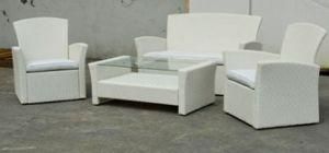 White Rattan Sofa
