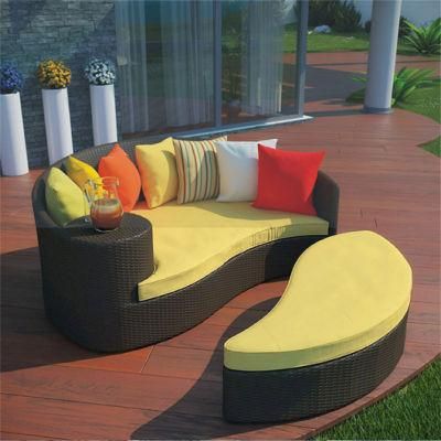 Luxury Leisure Daybed Wicker Garden Sun Bed for Rattan/Patio Outdoor Furniture
