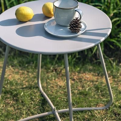 Durable Steel Modern Furniture White Garden Tea Table Small Coffee Table