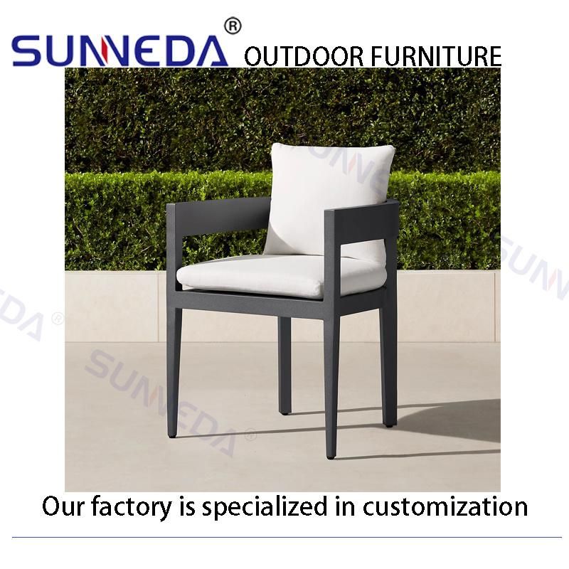 Outdoor Garden Modern All Aluminum Frame Soft Chair with Cushion