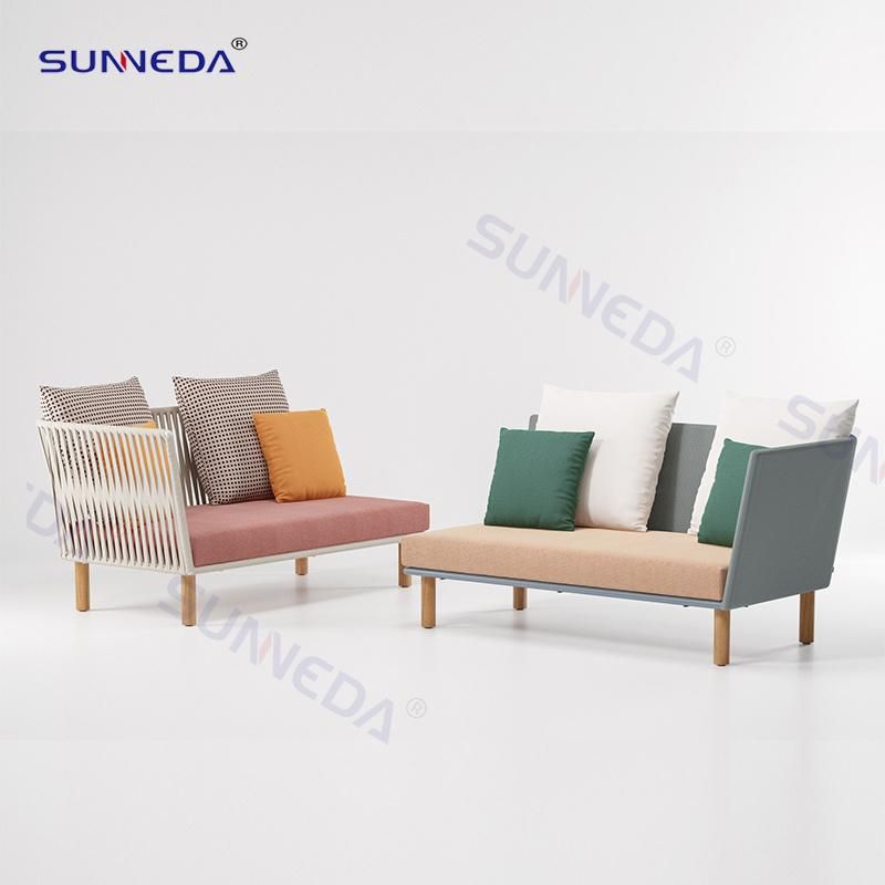 Modern Mix Color Rattan Leisure Sofa Aluminum Couch