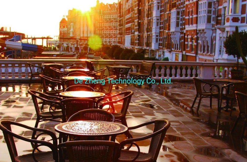 Bamboo Color Powder Coated Double Aluminum Tubes Reinforce Restaurant Cafe Rattan Furniture
