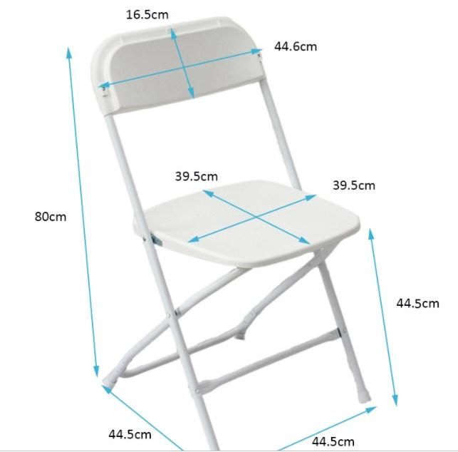 Wholesale Cheap Outdoor Beach Hotel White PP Plastic Metal Folding Chair