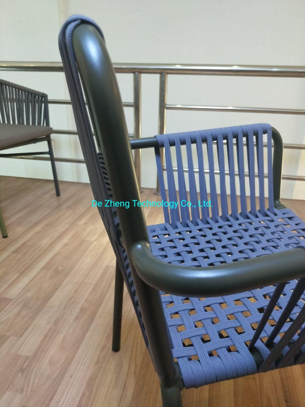Latest Leisure Waterproof Bistro Terrace Woven Rope Hilton Aluminium Outdoor Furniture