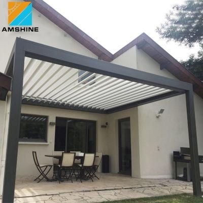 Aluminium Pergolas Waterproof Outdoor Pavilion Corten Steel Framed Pergola Bioclimatique Gazebo with Louvered Roof