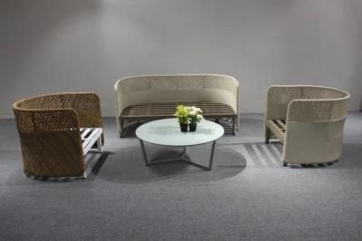 Restaurant Bar Darwin Wrapped Paper/ Carton Box Grey Garden Corner Rattan Sofa Set