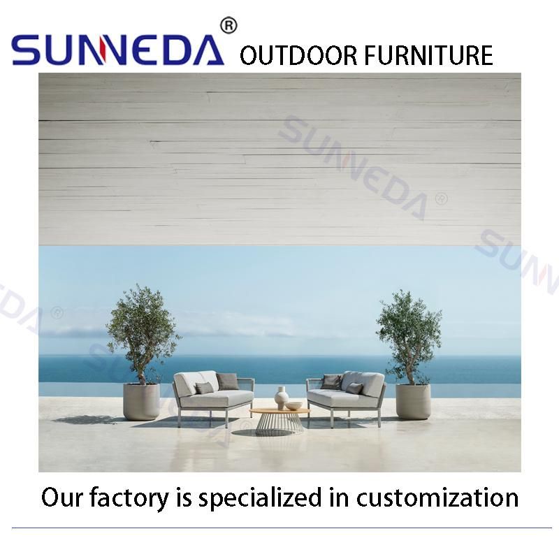 L Shape Aluminum Square Tube Frame Outdoor Patio Leisure Sofa