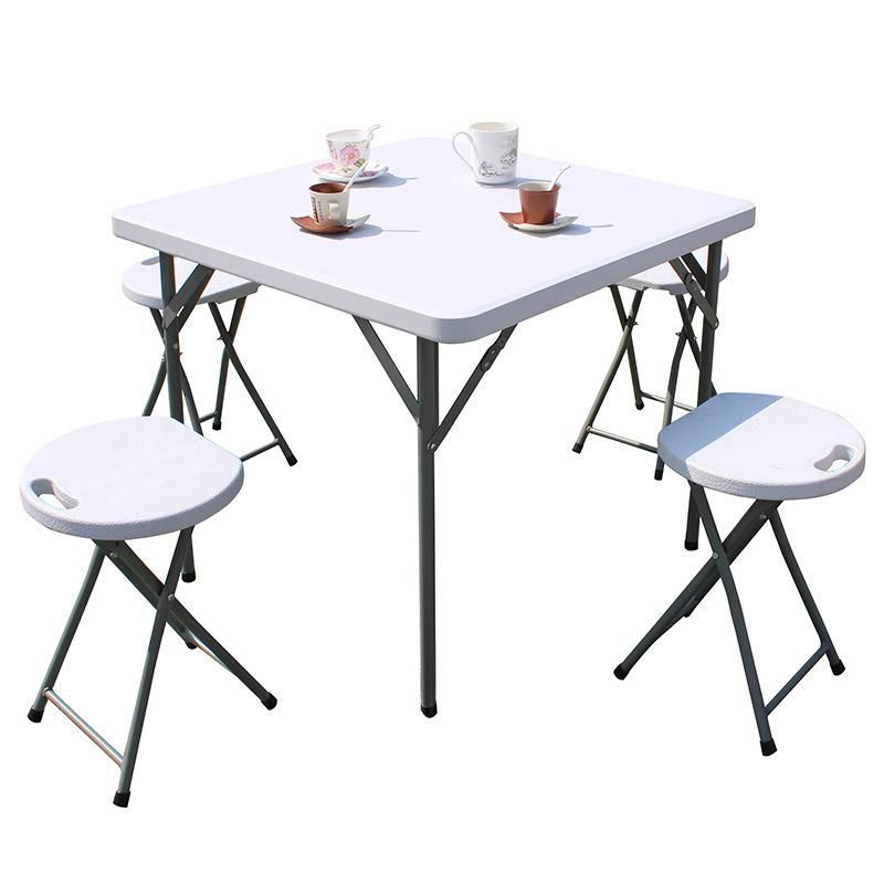 Plastic Outdoor Indoor Kitchen Dining Portable White Square Folding Table