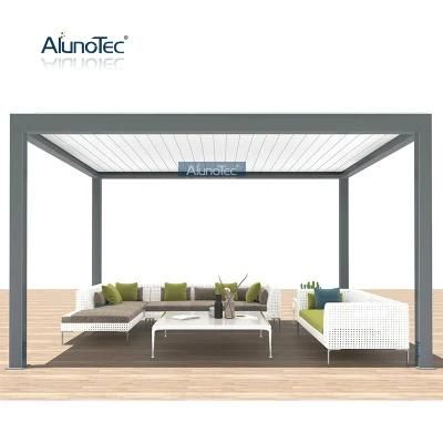 Waterproof Aluminum Roof Awning Louver Modern Patio Gazebo Canopy with Sliding Door